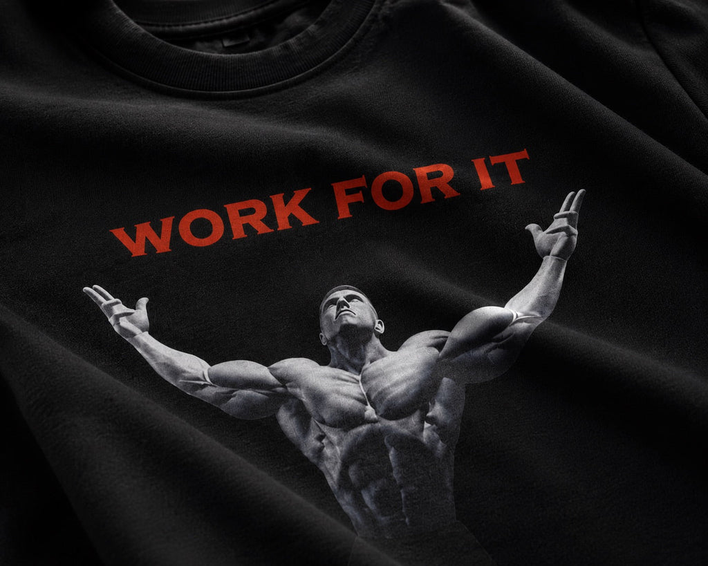 Work For It Premium Oversized Unisex Graphic Gym T-Shirt | 240 GSM Cotton - DevilDrip.in