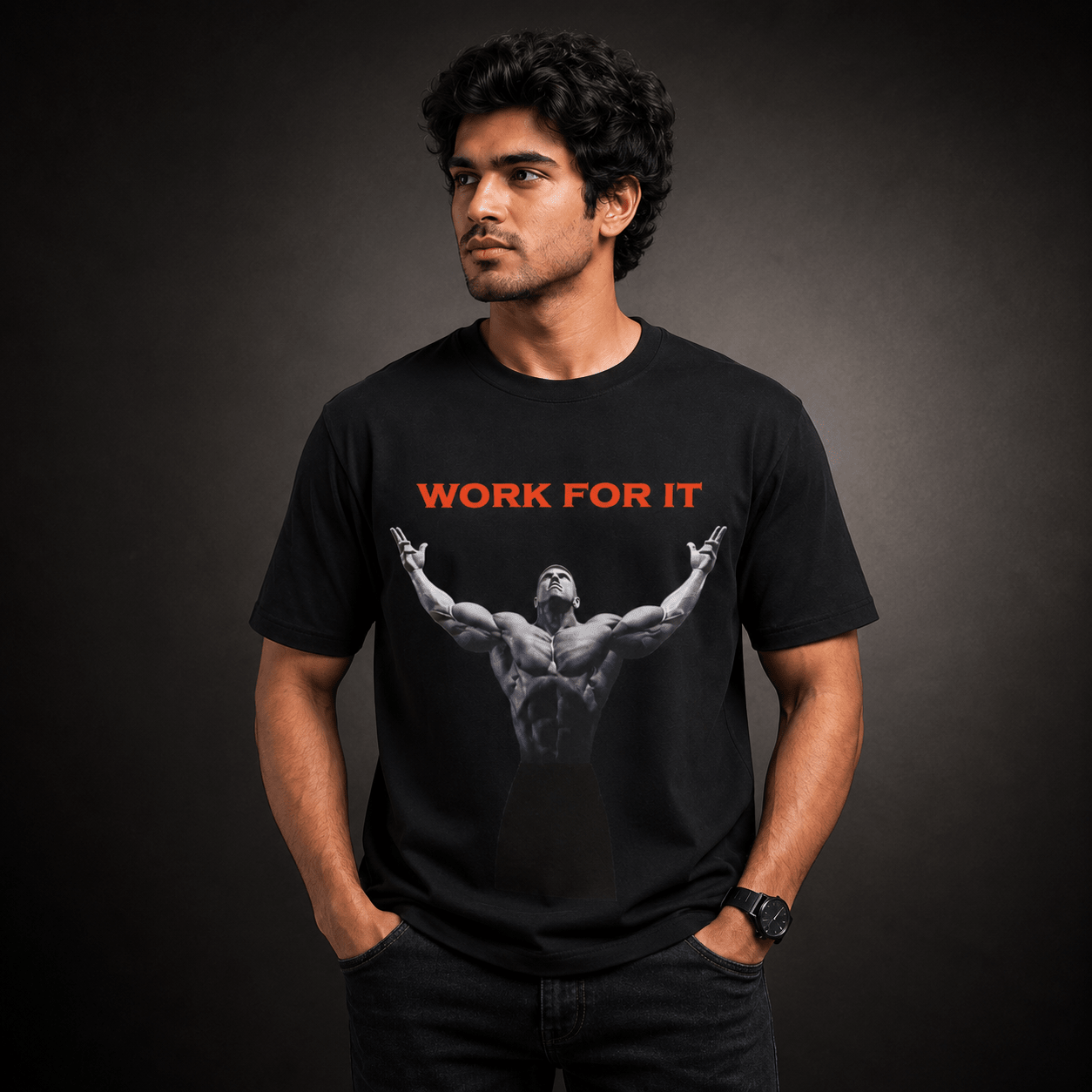 Work For It Premium Oversized Unisex Graphic Gym T-Shirt | 240 GSM Cotton - DevilDrip.in
