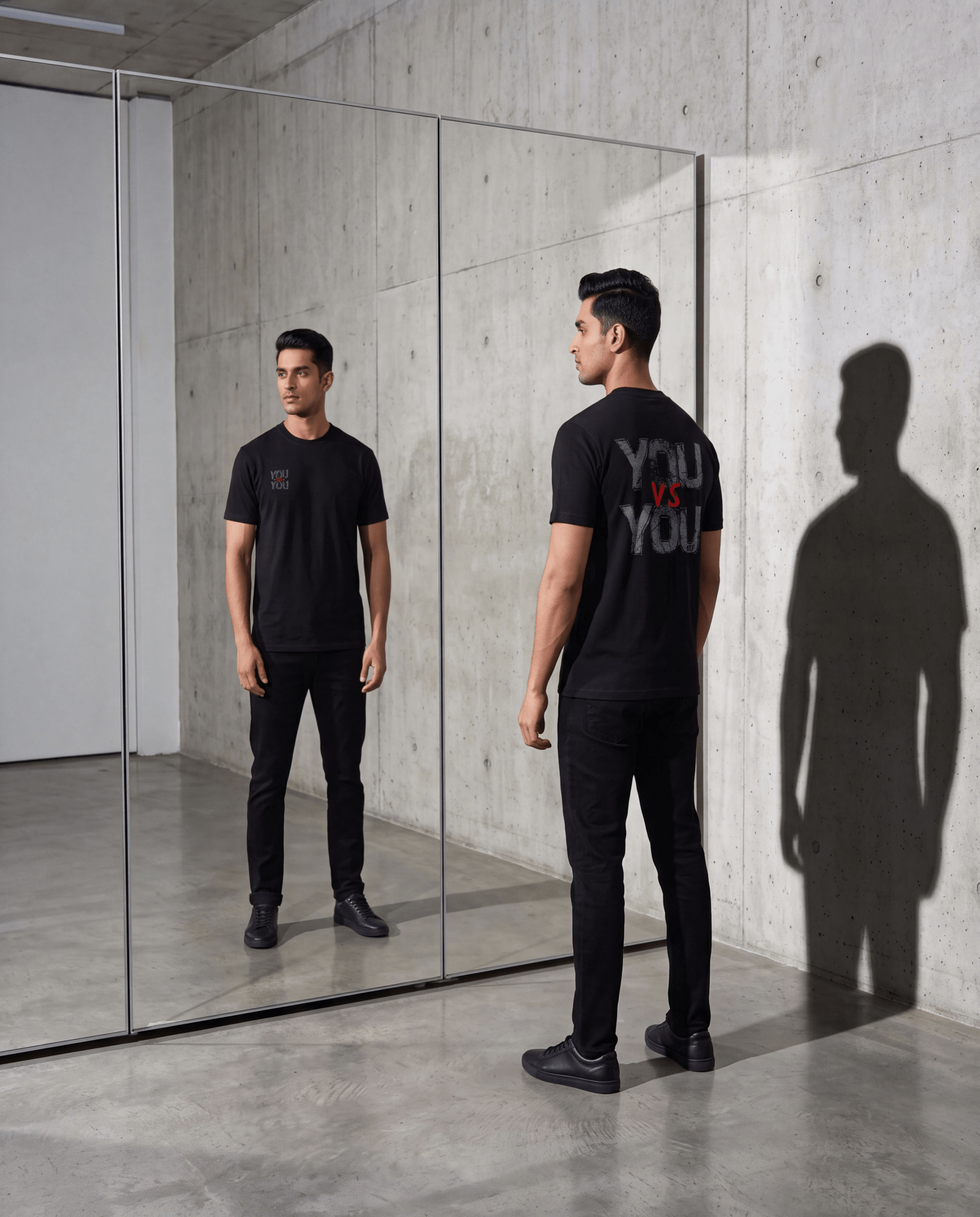 "You Vs You" Graphic T-Shirt - Black - DevilDrip.in